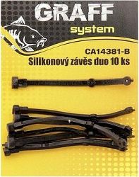 Graff Silikónový záves duo 10 ks Čierny