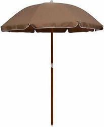 SHUMEE Slnečník s oceľovou tyčou 155cm, taupe