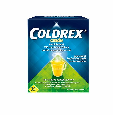 COLDREX Horúci nápoj Citrón, 14 vreciek
