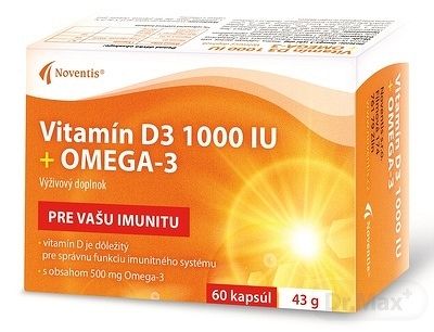 Noventis Vitamín D3 1000 IU + Omega-3 60 ks